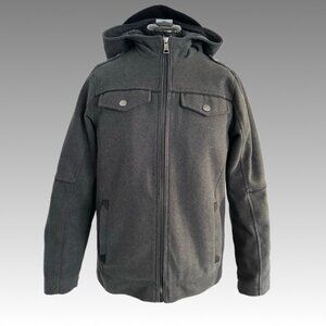 URBAN REPUBLIC 2008 Gray Hooded Wool Jacket Youth Teen Size L 14/16 girl boy kid